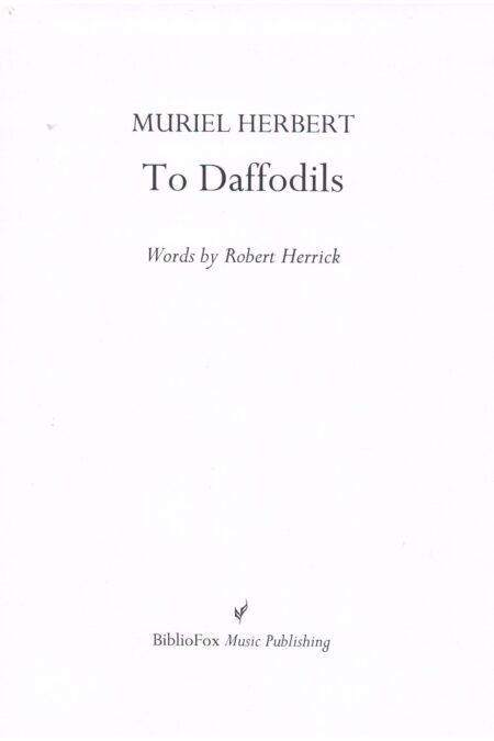 Cover page of Herbert To Daffodils