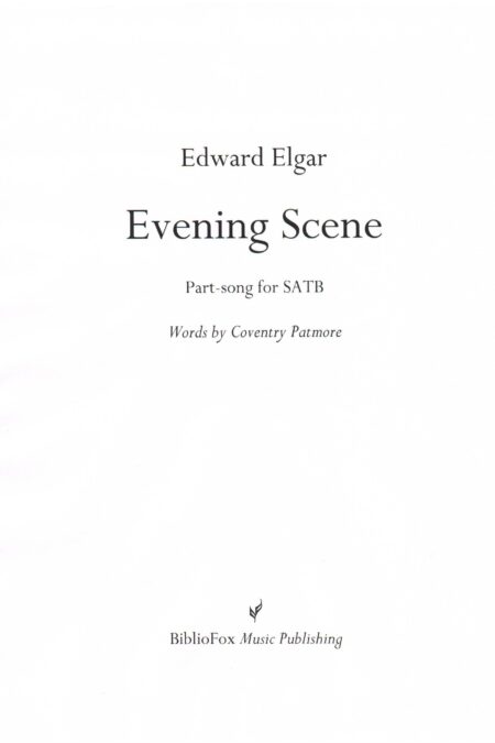 Cover page of Elgar Evening Scene