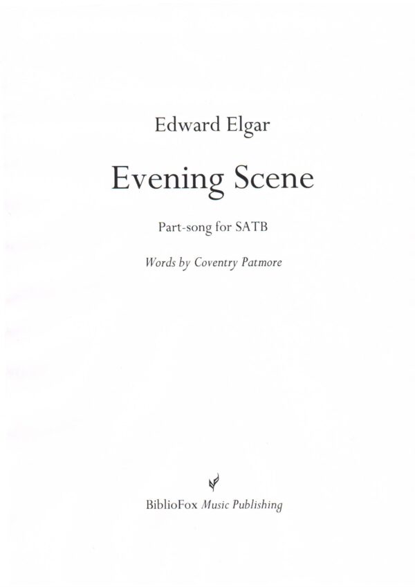 Cover page of Elgar Evening Scene