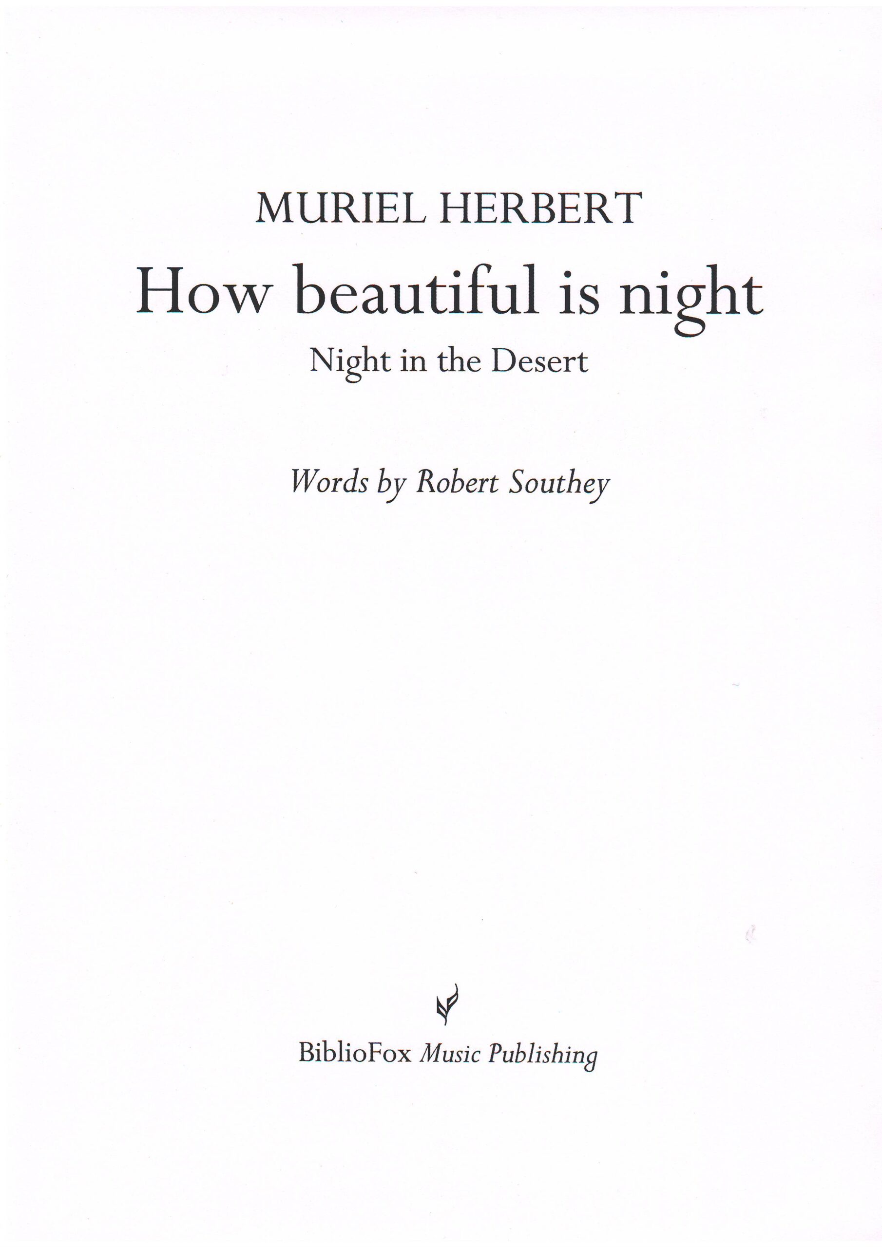 Cover page of Herbert How Beautiful is Night