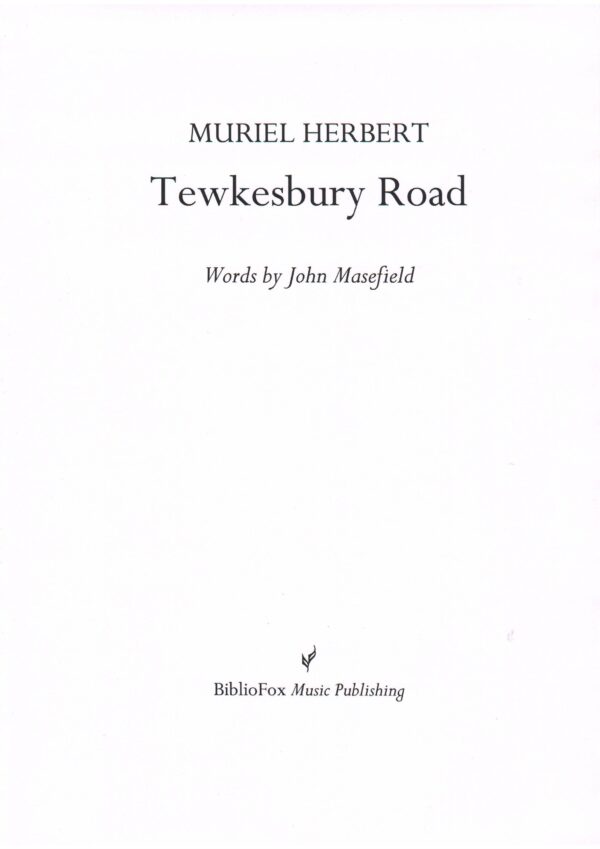 Cover page of Herbert Tewkesbury Road