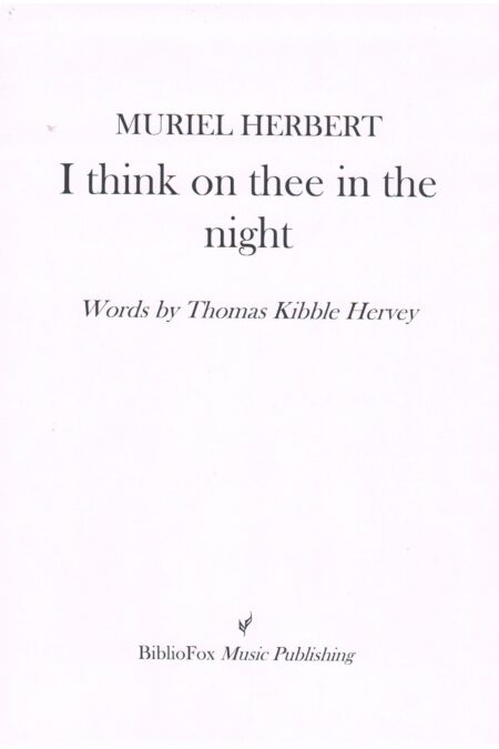 Cover page of Herbert I think on thee in the night