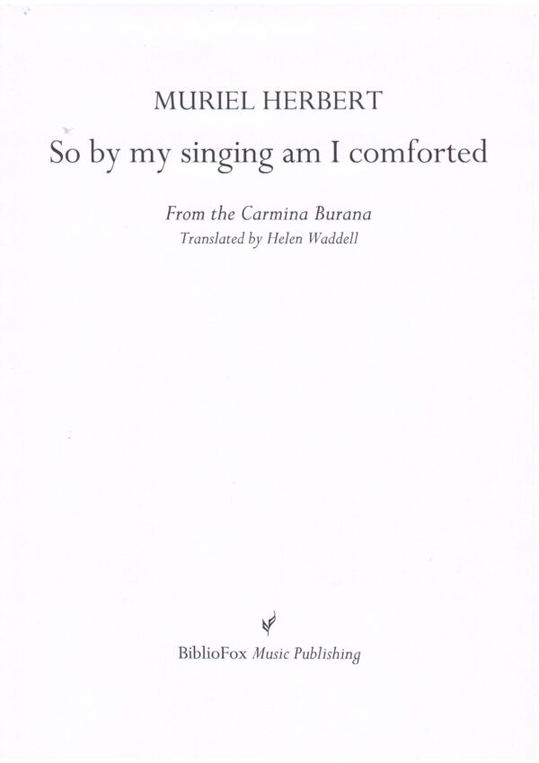 Cover page of Herbert So by my singing