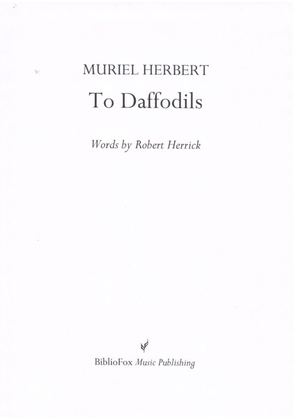 Cover page of Herbert To Daffodils