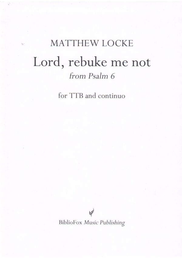 Cover page of Locke Lord, rebuke me not