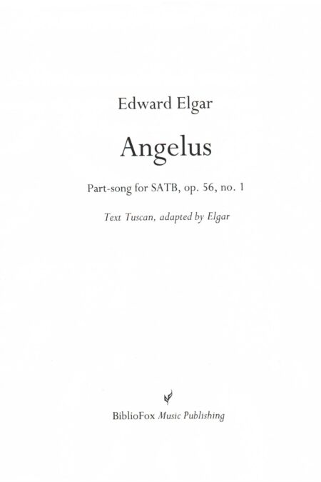 Cover page of Elgar Angelus