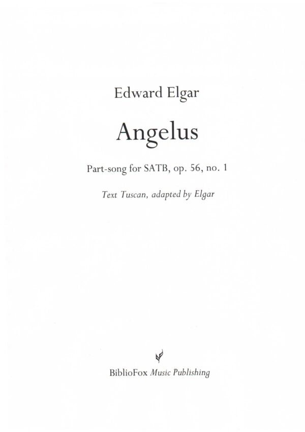 Cover page of Elgar Angelus
