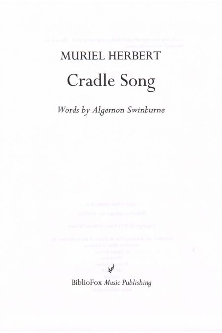 Cover page of Muriel Herbert Cradle Song