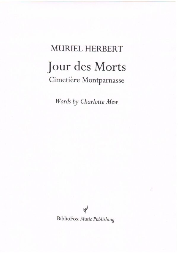 Cover page of Herbert Jour des Morts
