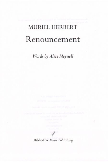 Cover page of Herbert Renouncement