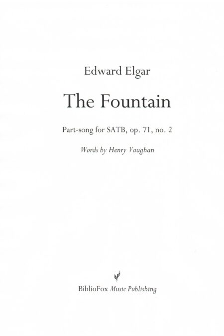 Cover page of Elgar The Fountain