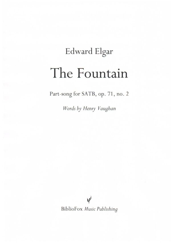 Cover page of Elgar The Fountain