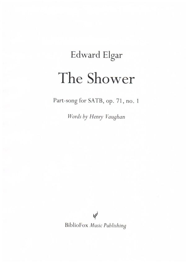Cover page of Elgar The Shower